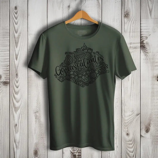 Aguascalientes Mexico Patriotic Mexican Short Sleeve T-Shirt- Playera Patriota De Mexico Casual Crewneck