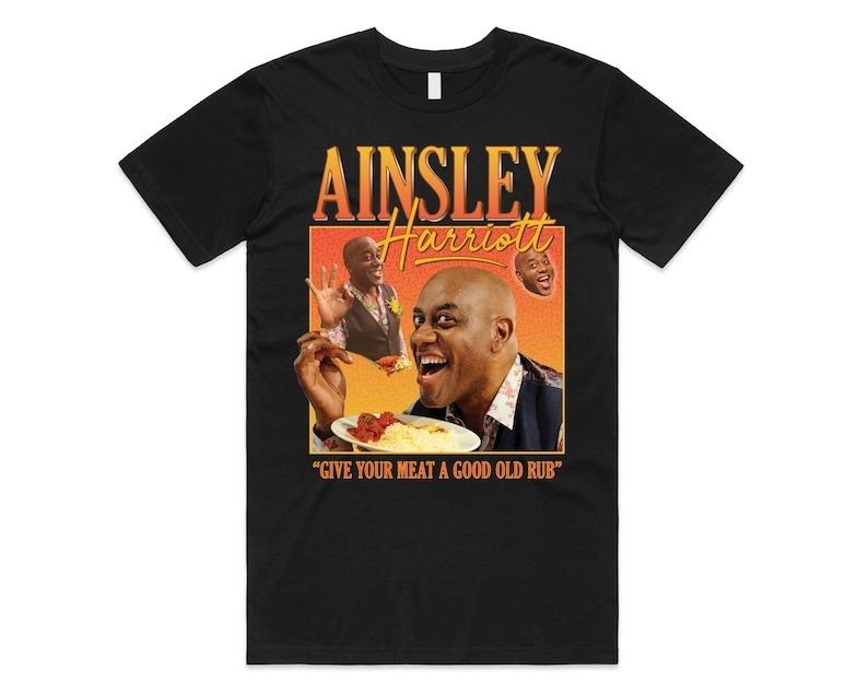 Ainsley Harriott Homage T-shirt Tee Top Vintage Retro Funny 90s Icon Mens Womens