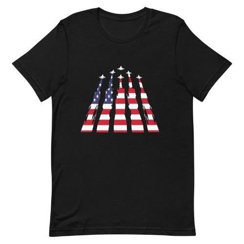 Airplane Jet Fighter 4th of July USA T- Shirt, USA Flag T-shirt, American Flag T-Shirt for Men and Women, American Flags T-shirt made in usa