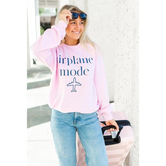 'Airplane Mode' Travel Vacation Sweatshirt Women Pullover
