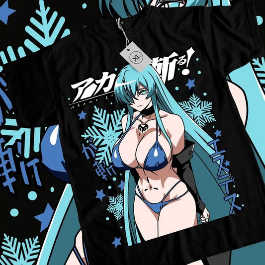 Akame Ga Kill Esdeath T-Shirt S-4XL Akame Ga Kill Esdeath S Waifu Anime Shirt Tshirt S-4XL