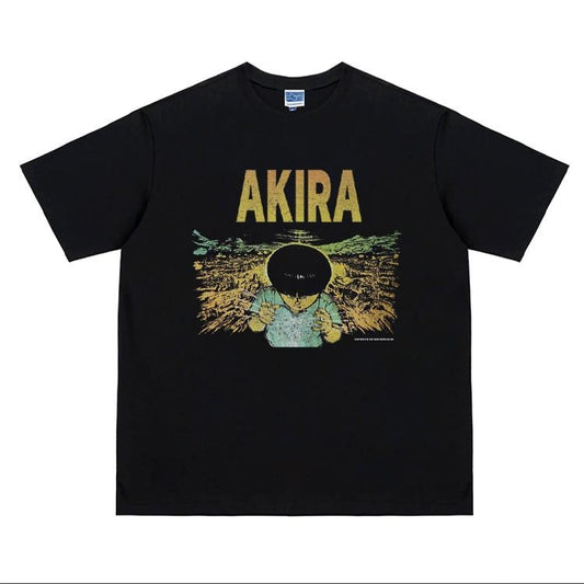 Akira "Number 28" Heavyweight Vintage Tee 100% Cotton OVERSIZED Anime T-shirt Menswear Top Tshirt Streetwear Casual Tropical Black Crewneck Shortsleeve