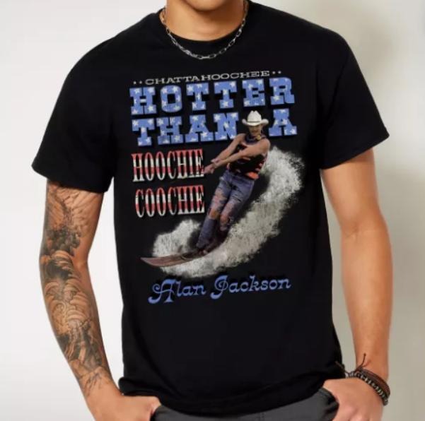 Alan Jackson Chattahoochee T Shirt - Alan Jackson, Graphic Tee Shirt, Unisex T-Shirt, Gift For Fan, Him, Her, Crewneck Short Sleeve Shirt, Shirt Trending Top Menswear