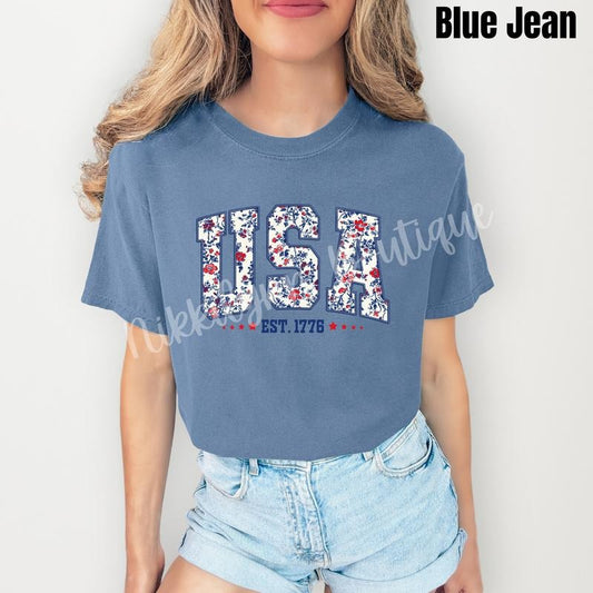 All American Floral USA Comfort Colors T-Shirt 'NLB'