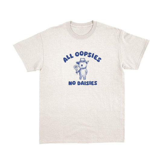 All Oopsies No Daisies Funny Cartoon T-Shirt, Meme T Shirt, Vintage Drawing Tee, Unisex T-Shirt Cotton Menswear
