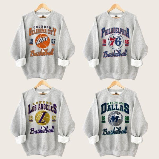All Team Basketball Vintage 90s Shirts - Retro Crewneck for Basketball Fans