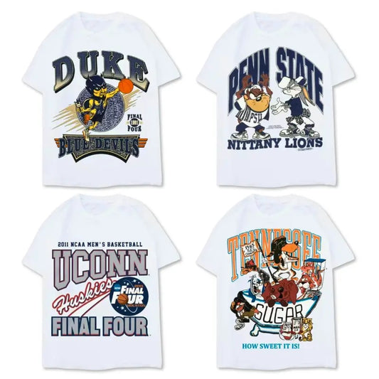 All Team College NCAA Vintage Tee, Vintage Graphic Tees Top Tshirt Crewneck Cotton Tshirt
