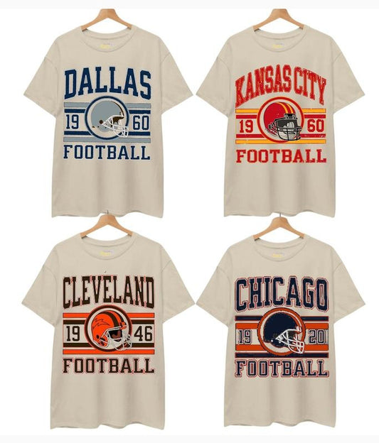 All Teams Cotton T-shirt, Gildan 5000 Unisex Crewneck Sport Classic T-Shirt All Teams Football, Sand Menswear Soft Tee