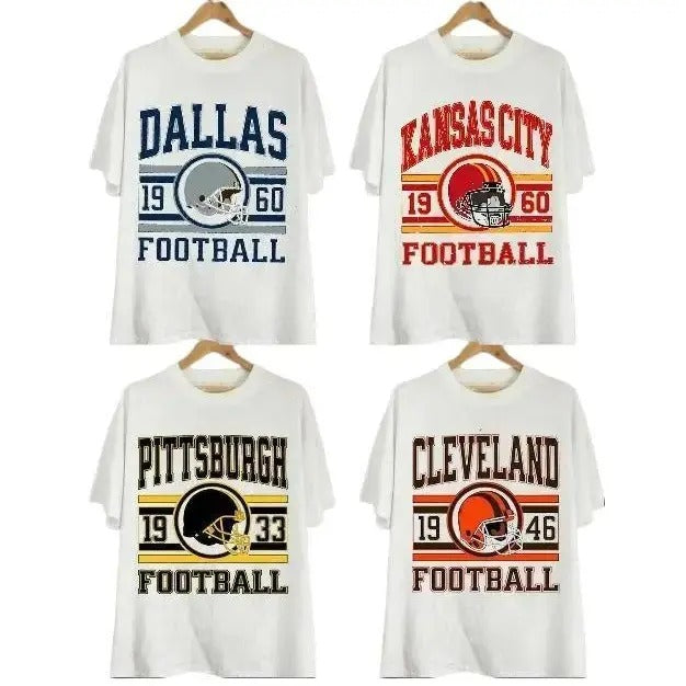 All Teams Cotton T-shirt, Gildan 5000 Unisex Crewneck Sport Classic T-Shirt All Teams Football, White Menswear Soft Tee