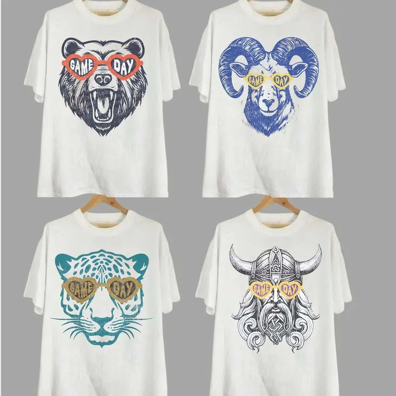 All Teams Football Game Day T-shirt, Trendy Retro Inspired Footbal  Mascot T-shirt, Football Fan Unisex T-shirt, Football Gift Shirt, Sport Fan Shirt Classic Cotton