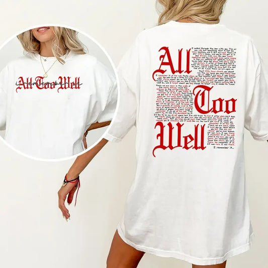 All Too Well Shirt, I Remember It Shirt, Music Lover Shirt, All Too Well TShirt, Music Lover Gift, Red Album Unisex Womenswear T-Shirt