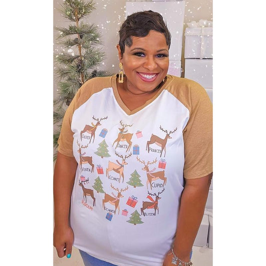 All the Reindeer Graphic V-Neck