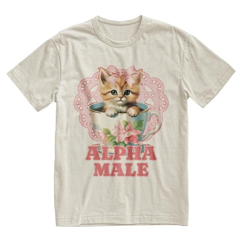 Alpha Male Funny Kitten Tshirt, Funny Cat Meme Shirt, Boyfriend Gifts, Father Gift, Mom Tee, Cat Lovers, gift for her for him