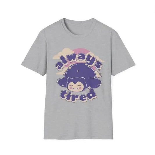 Always Tired Shirt, Pokemon Shirt Anime Tee, Unisex Softstyle T-Shirt , T-Shirt For Unisex , Gift For Men , Gift For Women , Anime Shirt , Manga Shirt , Pokemon Shirt , Pokemon Merch Menswear Top
