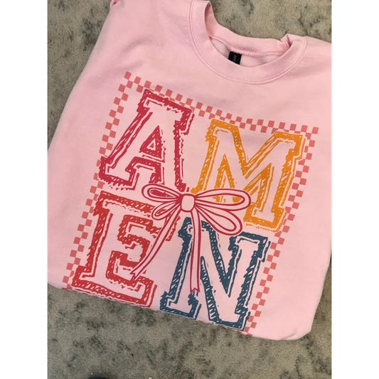 Amen Coquette Bow Graphic Top