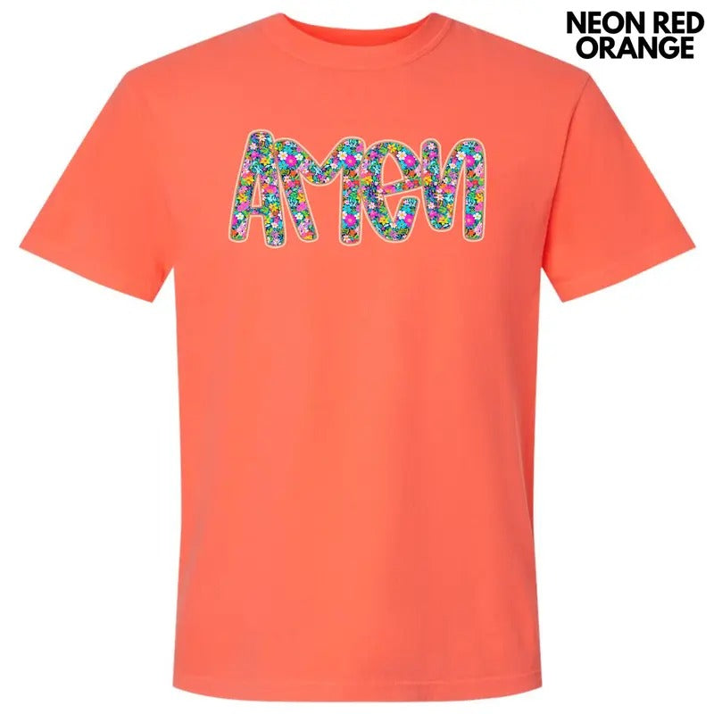 Amen Ditzy Florals Comfort Colors T-Shirt 'NLB'