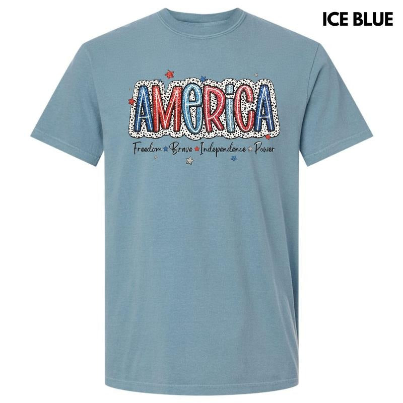 America Dalmatian Dots Comfort Colors T-Shirt