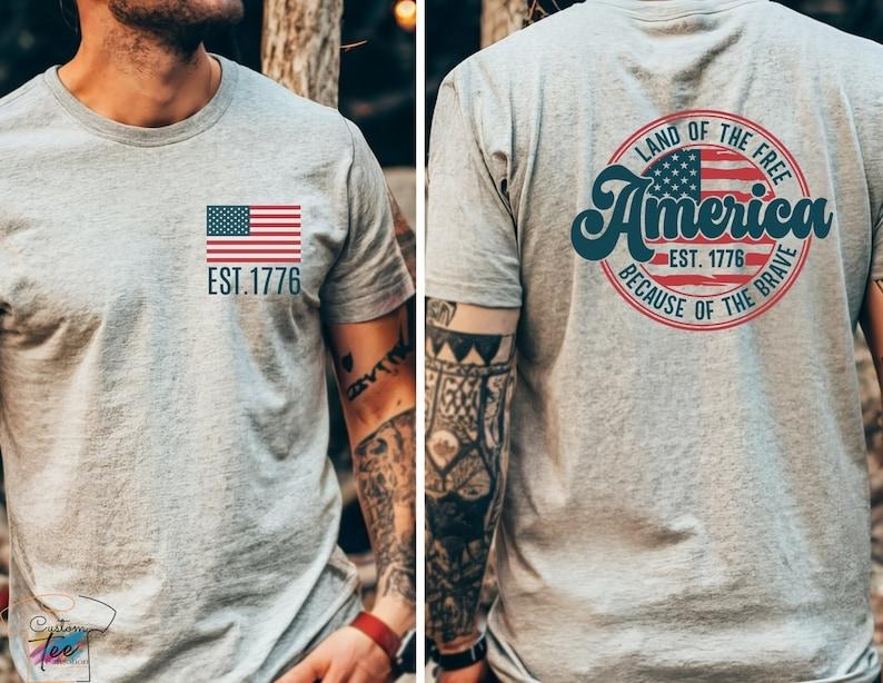 America Flag shirt, 4th of July Shirt, Retro USA Graphic Tee, Star American Graphic Tee, Retro USA Shirt, Red White and Blue, Amerikan Men