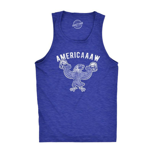 Americaaaw Mens Fitness Tank  Funny 4th Of July Merica Bald Eagle Beer Drinking Graphic Party Shirt Funny Workout Shirt for Men with Plus Sizes Patriotic Tank Top for Men Funny Beer Sleeveless Tee Royal