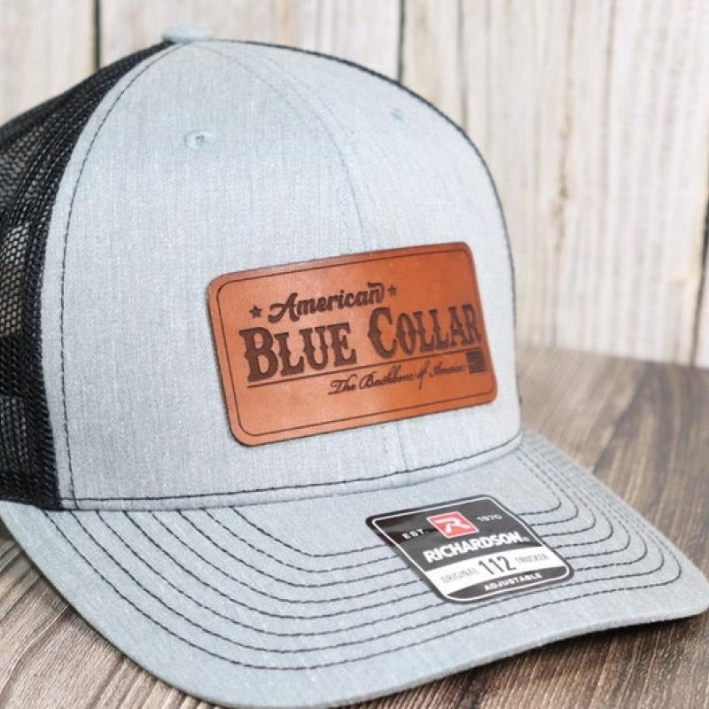 American Blue Collar Leather Patch Hat | Richardson 112 Trucker Snapback