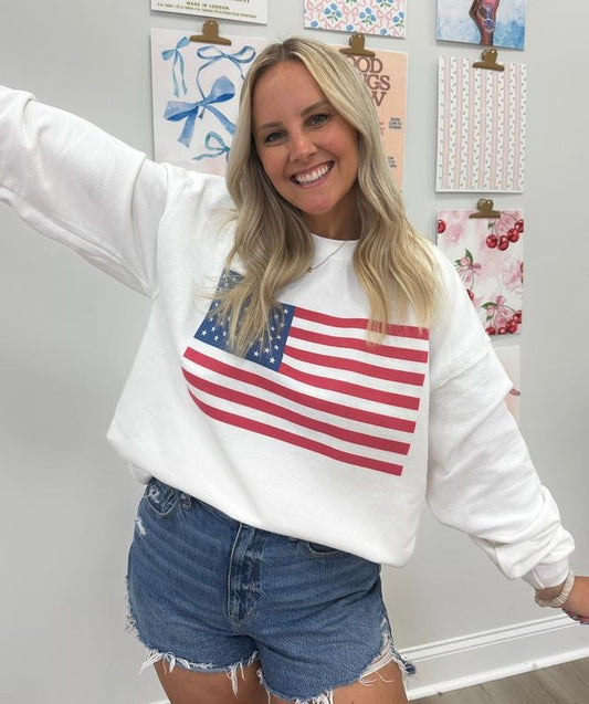 'American Flag' Crewneck Sweatshirt