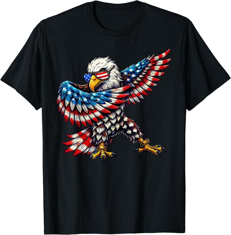 American Flag Bald Eagle Patriotic Eagle 4th of July USA T-Shirt | Unisex Cotton Tee Gift, Crewneck, Short Sleeve