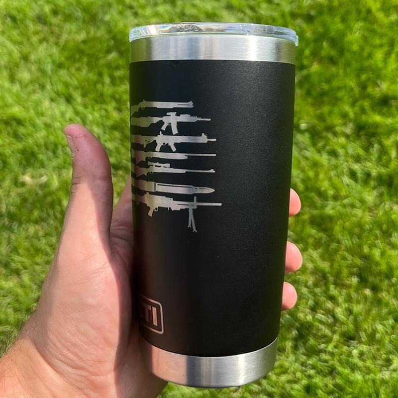 American Flag Pew Pew Yeti Tumbler