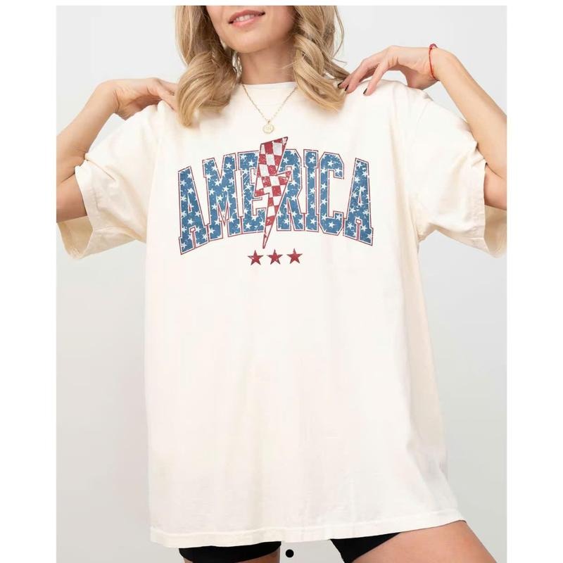 American Flag, Flowers, Red White Blue, Floral, Patriotic, Independence Day, 1776, USA, Women's Tee Tshirt