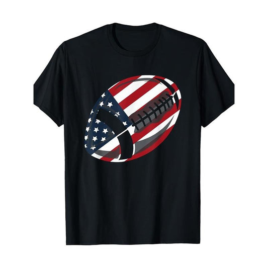 American Football American Flag 220g100% Cotton T-Shirt made in usa