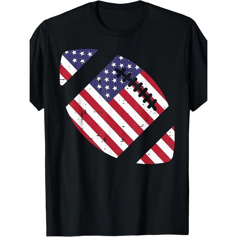 American Football American Flag Retro Patriotic T-shirt 220g made in usa