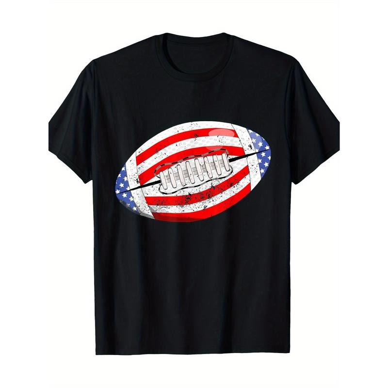 American Football American Flag T-Shirt, Men's T-Shirt made in usa