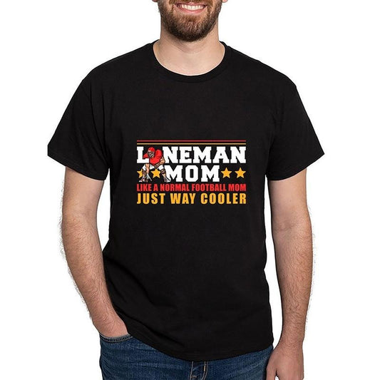 American Football Offensive Line Player Mother Funny Men's Short Sleeve Pattern T-Shirt Collection, Black Made in USA
