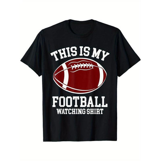 American Football Print Men's Cotton T-shirt, Graphic Tee Men's Outdoor Clothes, Men's Clothing, Casual Short Sleeve Crew Neck T-shirt, Tops For Men, Gift For Men made in usastyle{n002}4