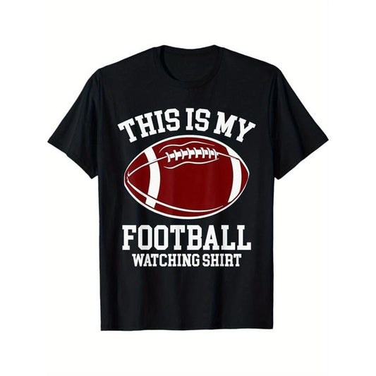 American Football Print Men's Cotton T-shirt, Graphic Tee Men's Outdoor Clothes, Men's Clothing, Casual Short Sleeve Crew Neck T-shirt, Tops For Men, Gift For Men made in usastyle{n002}7