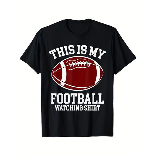 American Football Print Men's Cotton T-shirt, Graphic Tee Men's Outdoor Clothes, Men's Clothing, Casual Short Sleeve Crew Neck T-shirt, Tops For Men, Gift For Men made in usastyle{n002}5