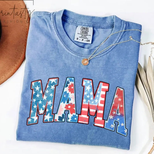 American Mama t-shirt, Mama T-Shirt, Retro Mama America tee, 4th of July T-Shirt, American Mama, Retro USA Comfort Color Shirt, USA Shirt