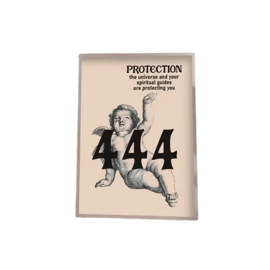 Angel Numbers Print, 444 Protection Poster, Preppy Room Decor, Manifestation Spiritual Poster, Trendy Wall Art, Gifts For Teens Wall Art, Poster Prints No Frame, Home Decoration, Vintage Poster Art, Gifts For Birthday