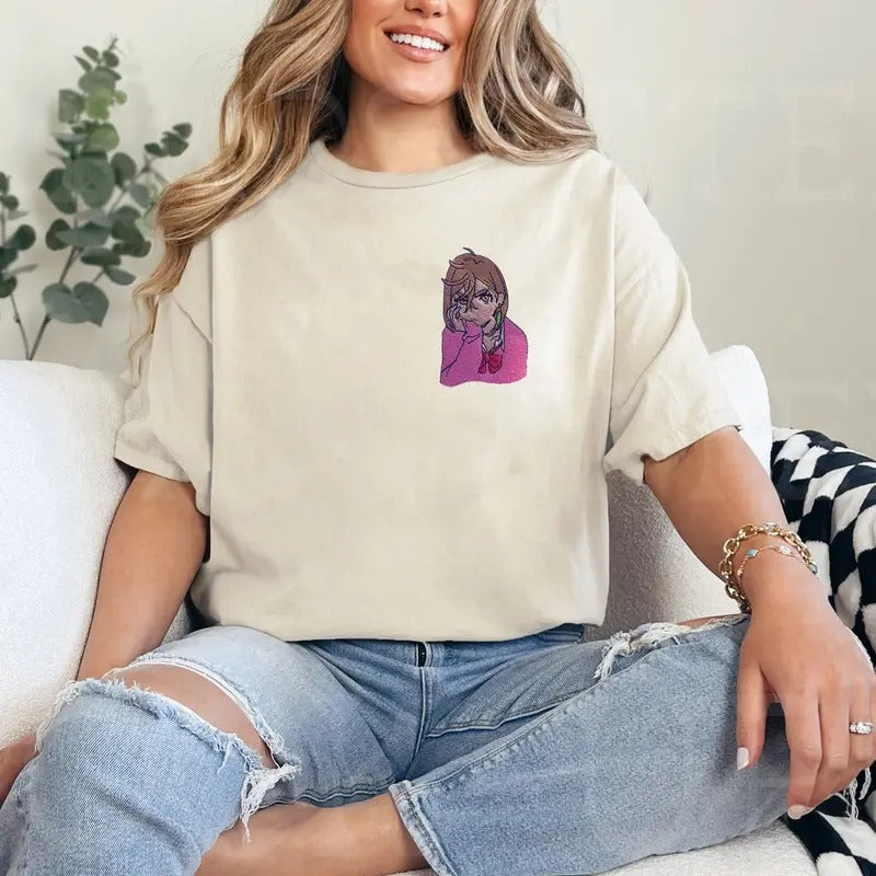 Anime Embroidered Sweatshirt, Custom Inspired Anime Danda Embroidered Shirt, Anime Shirt Gift For Otaku