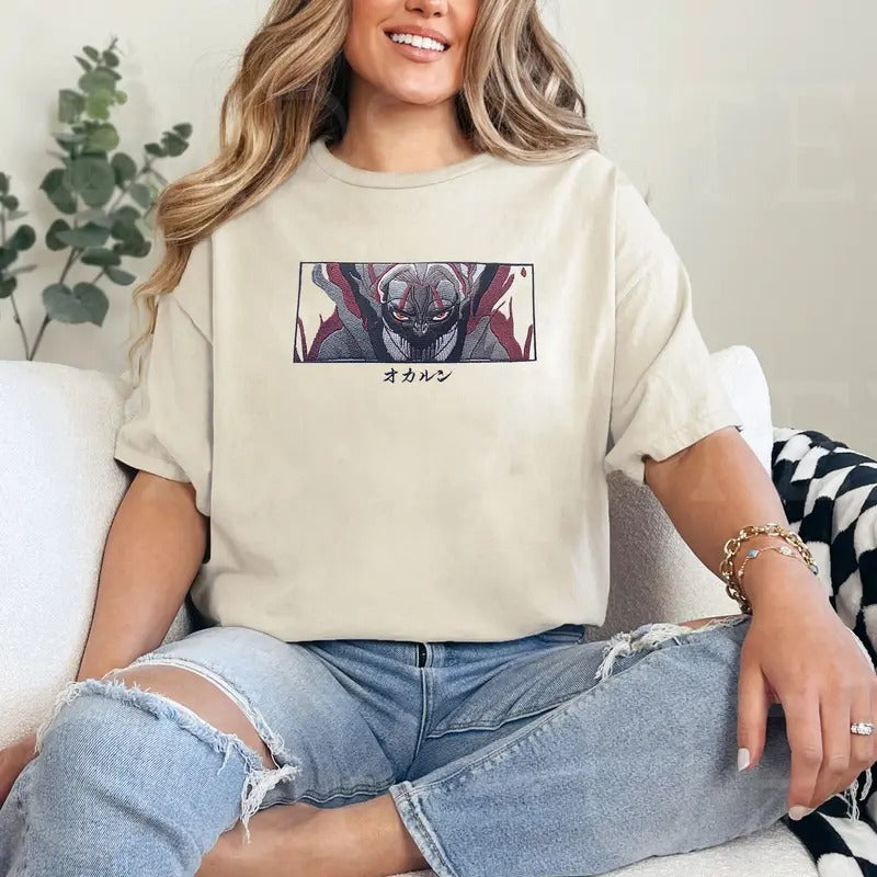 Anime Embroidered Sweatshirt, DDD Okarun Anime Characters Embroidery Crewneck Tshirt Hoodie, Anime Shirt Gift For Otaku