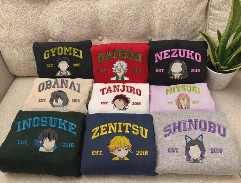 Anime Embroidered Sweatshirt, Embroidered Anime Shirt, Anime Shirt, Embroidered Shirt, Embroidered Hoodie, Anime Teestyle{n002}3