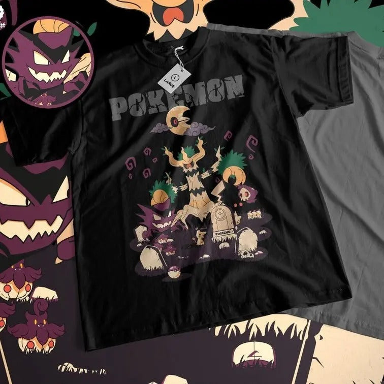 Anime Ghostly Adventure Unisex T-Shirt - Retro Manga Apparel, Japanese Style Gift, Classic Spirit Battle Clothing, Epic Haunting Powers