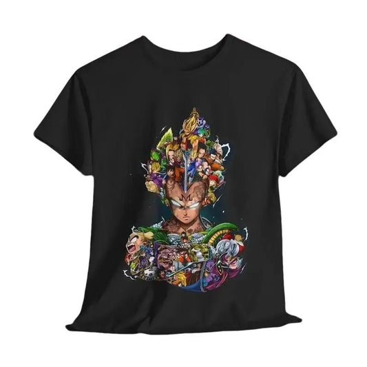 Anime Mashup Unisex Tee - Vegeta Design, Comic Con Shirt, Graphic Novel Top, Dragon Ball Z Gift, Manga Inspired Clothing