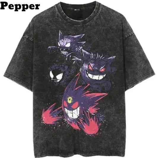 Anime Pokemon 'ghosts' Vintage Unisex T-Shirt, Pokemon Shirt, Anime Shirt, Halloween Shirt, gift for fan for him, gift for her Top Menswear