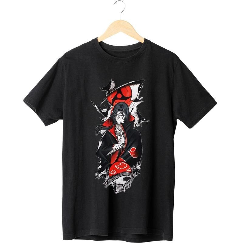Anime T-Shirt Itachi Uchiha, Anime Shirt Uchiha Itachi, Cool Anime Shirt, Anime Design Shirt.