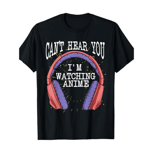 Anime-Themed Cotton T-Shirt, 100% Cotton, Regular Fit, Crew Neck, Short Sleeve, Slight Stretch, Geometric Pattern, with Digital Print, for Casual Weekend Wear, All-Season Knit Fabric Made in USA