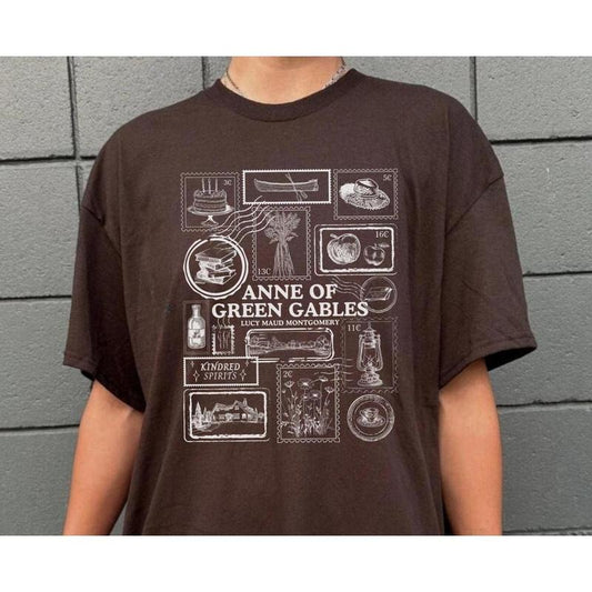Anne of Green Gables Shirt, Literary Stamp Literature Aesthetic T-Shirt, Bookish Merch, Reading Shirt, Book Club Gifts, Vintage