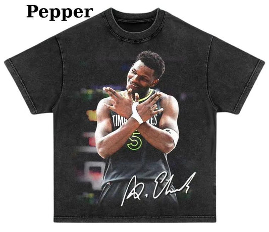 Anthony Edwards Vintage Graphic T-Shirt, Funny Basketball Graphic Tee, Retro 2025 Playoff Gift Present Birthday Menswear Top Streetwear