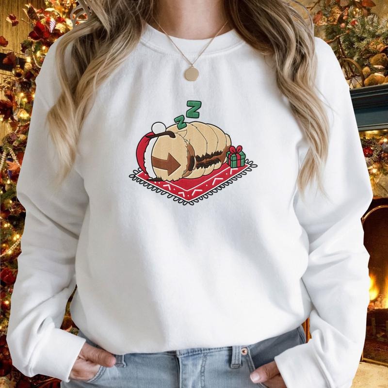 Appa Cute Embroidered Sweatshirt, Avatar Character Movie T-Shirt, Funny Christmas Tee, Sky Bison Appa Sweatshirt