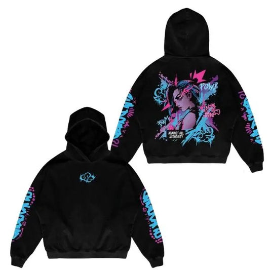 Arcane II Hoodie League of Legends Hoodie TopsRegular Fit, Jinx Vi Caitlyn Ekko Pitfighter Warwick Sweatshirt Hoodie, Gift for Arcane Lover Fan LOL