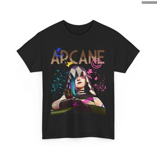 Arcane Jinx Graphic T-Shirt, Unisex Casual Tee, Movie Fan Tee, League Of Legends Tee , Global Trending Outfits